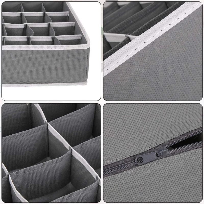 Storage Organizer with Lid | Foldable Drawer Divider | 24 Ce