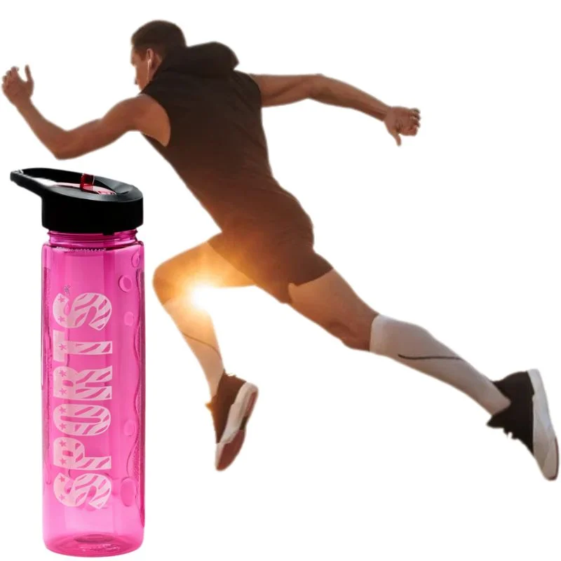Pink Stylish Water Sport Bottle 1000ml with Straw | Leakproo