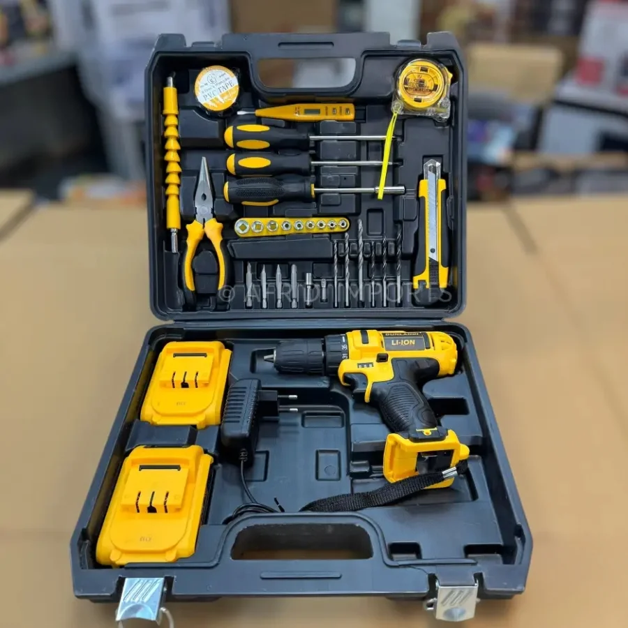 Dunlandi 24V Cordless Drill Machine Set | 2 Batteries & Comp