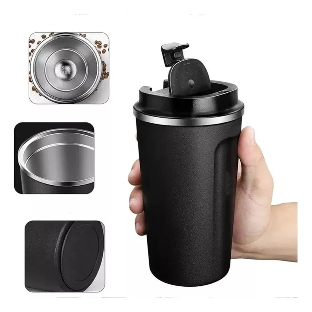 Black 510ML Stainless Steel Vacuum Insulated Thermos Flask T