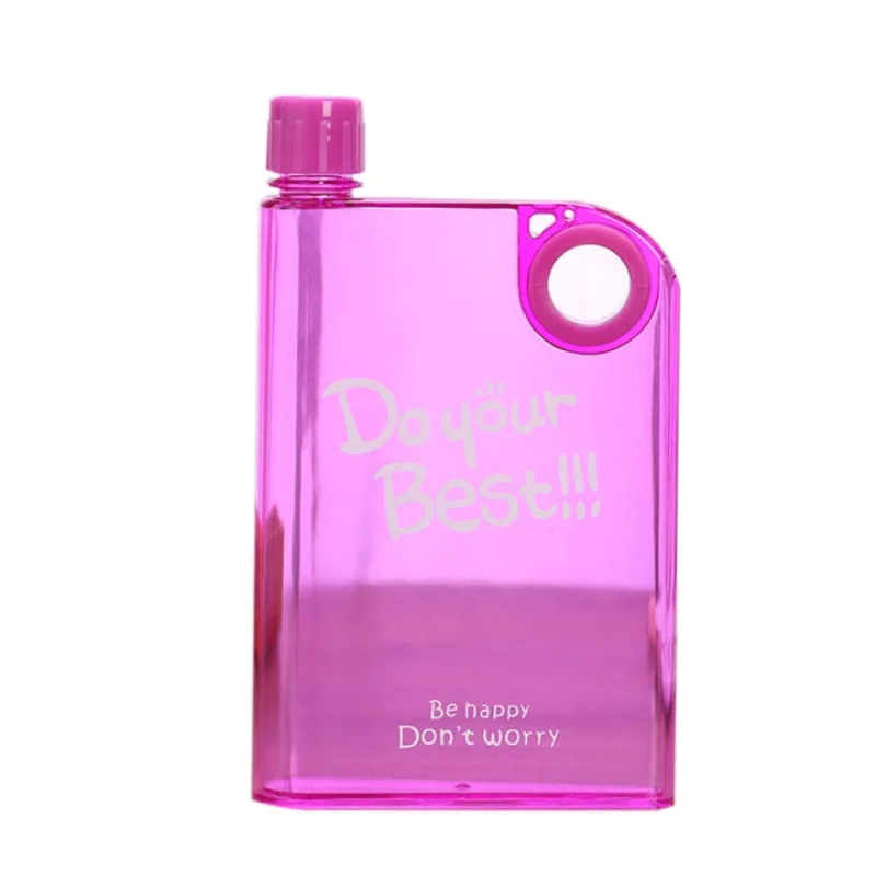 Pink Ultra Slim Notebook Style Water Bottle 380ml | Portable