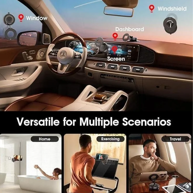 Foldable Magnetic Car Phone Holder | 360° Rotating Suction M