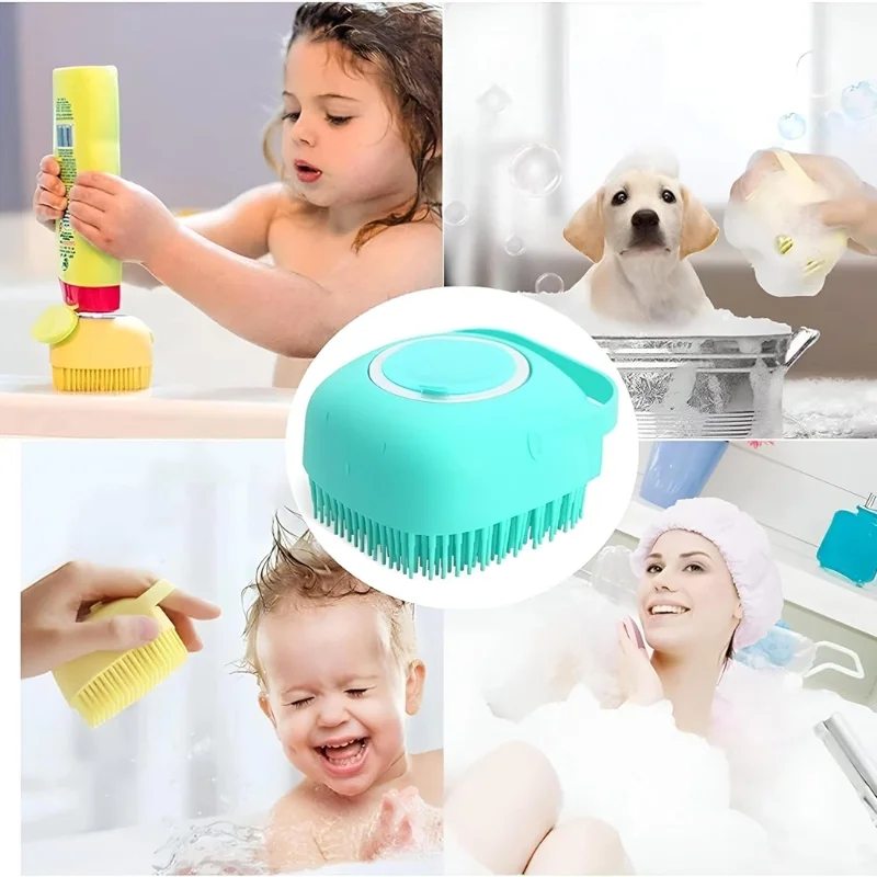Soft Silicone Bath Brush with Hooks | Baby & Adult Body Scru