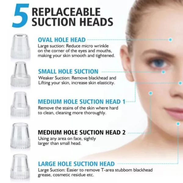 Blackhead Suction Remover Portable Pore Cleaner with LED Dis