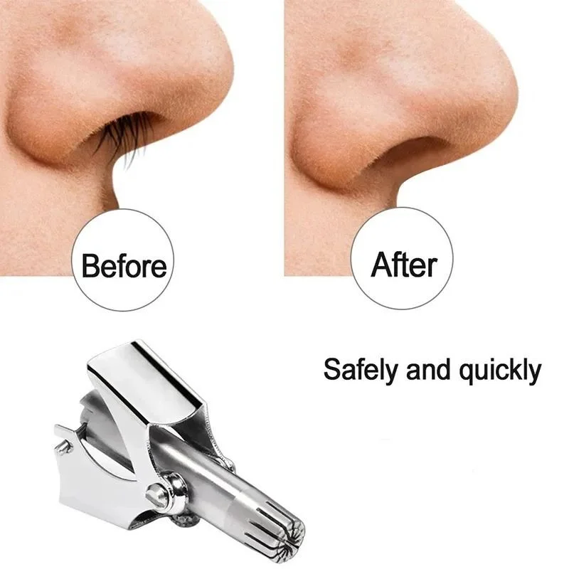 Manual Stainless Steel Nose & Ear Hair Trimmer – Painless, B