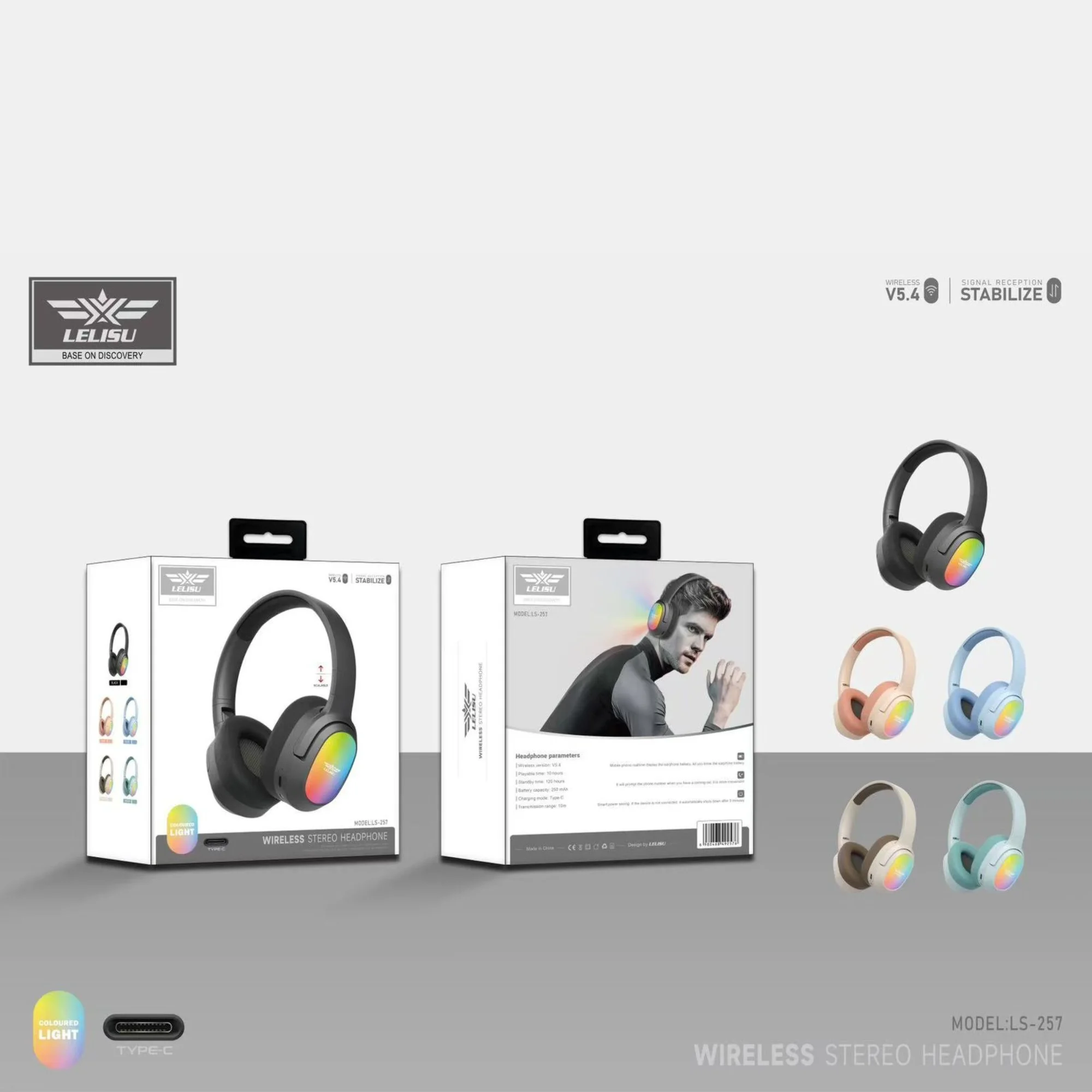 Lelisu LS-257 Wireless Stereo Headphones | Bluetooth 5.4 Ove