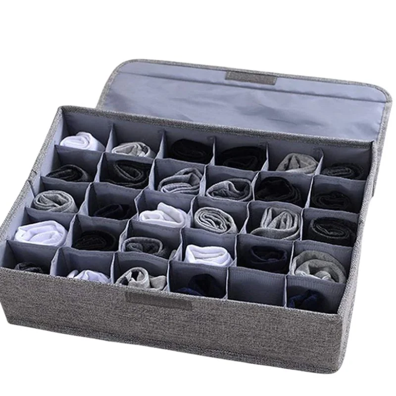 Storage Organizer with Lid | Foldable Drawer Divider | 24 Ce