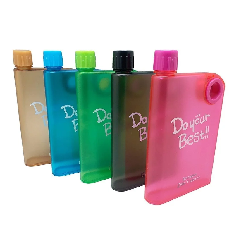 Pink Ultra Slim Notebook Style Water Bottle 380ml | Portable