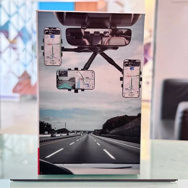 360° Rotatable & Retractable Rearview Mirror Phone Holder |