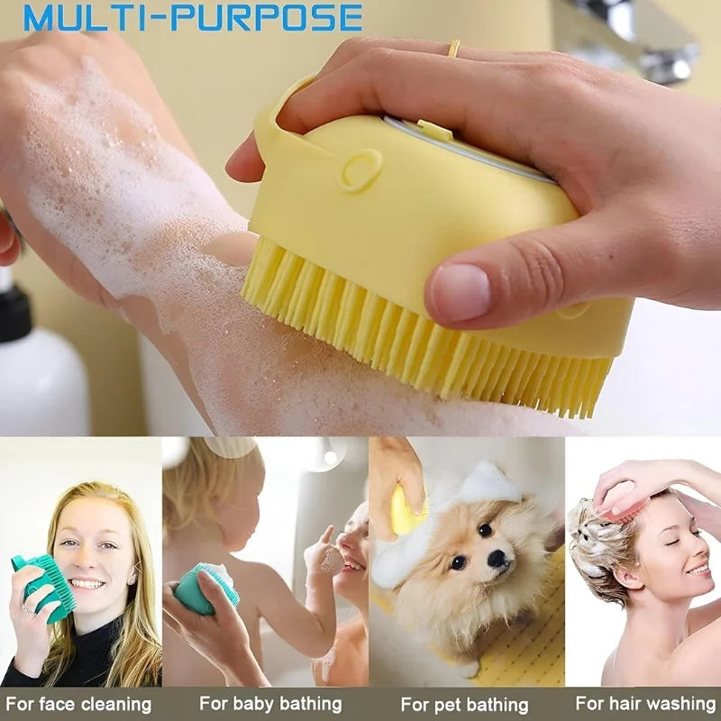 Soft Silicone Bath Brush with Hooks | Baby & Adult Body Scru