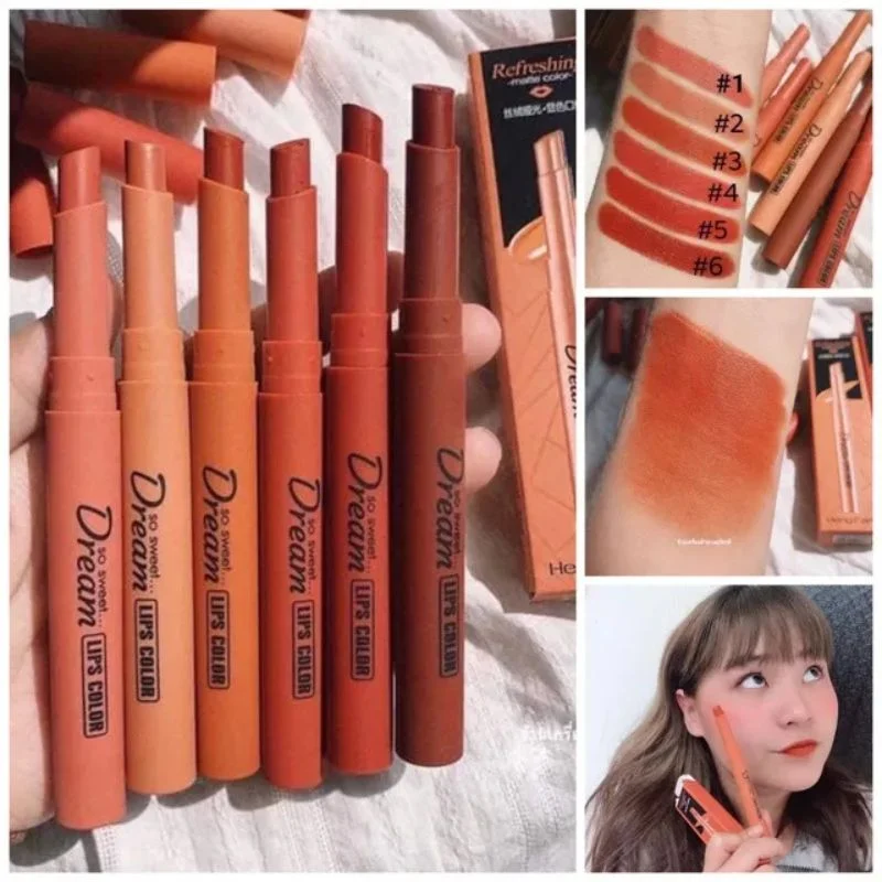 Hengfang Matte Dream Lipstick Set – 6-Piece Long-Lasting Nud