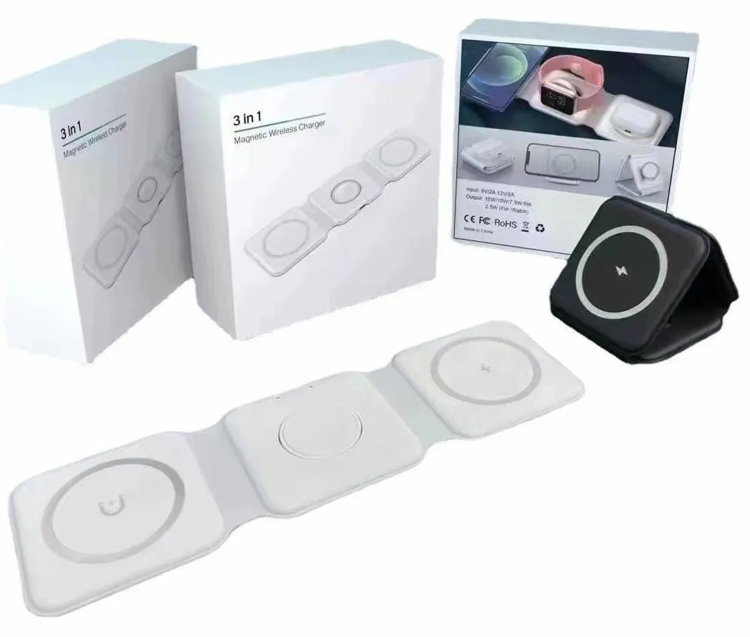 3-in-1 Foldable Magnetic Wireless Charger 15W Charging Stati