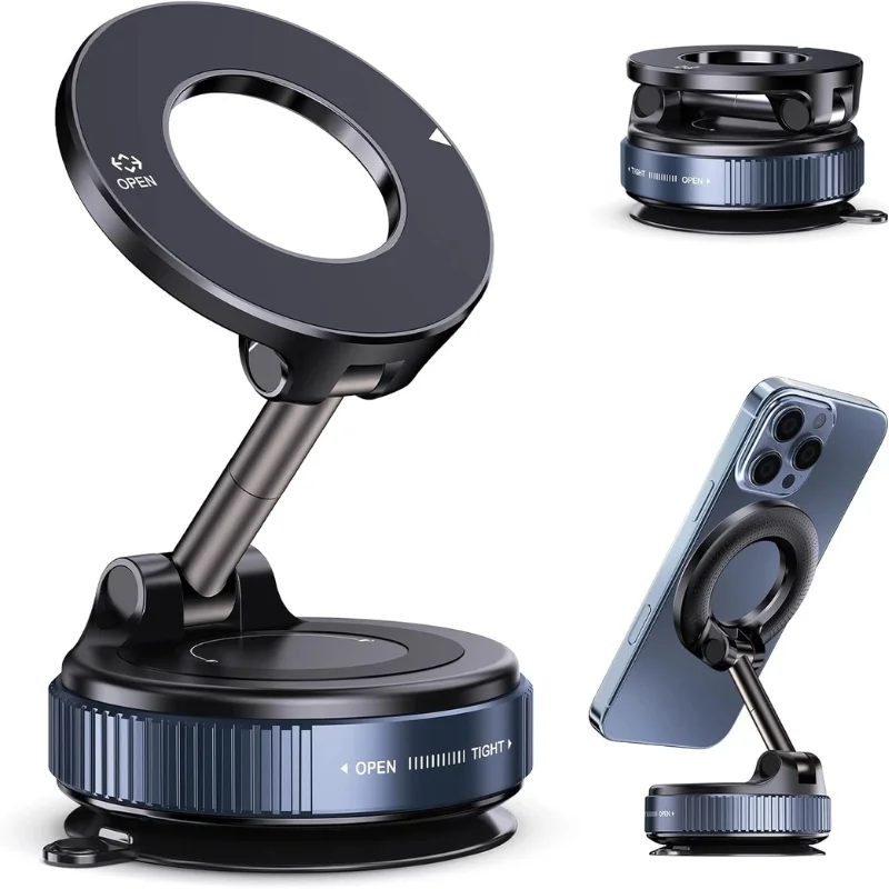 Foldable Magnetic Car Phone Holder | 360° Rotating Suction M
