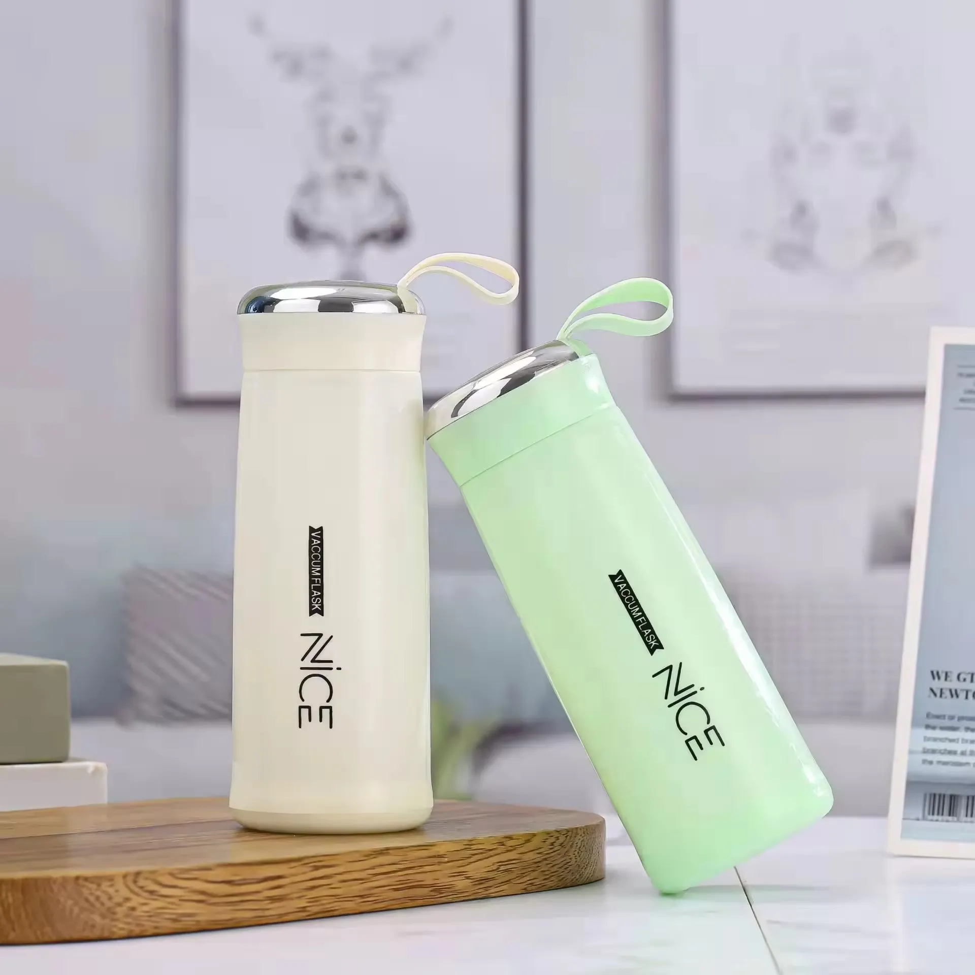 Nice Bottle | 400ml Mini Flask Glass Water Bottle with Vacuu