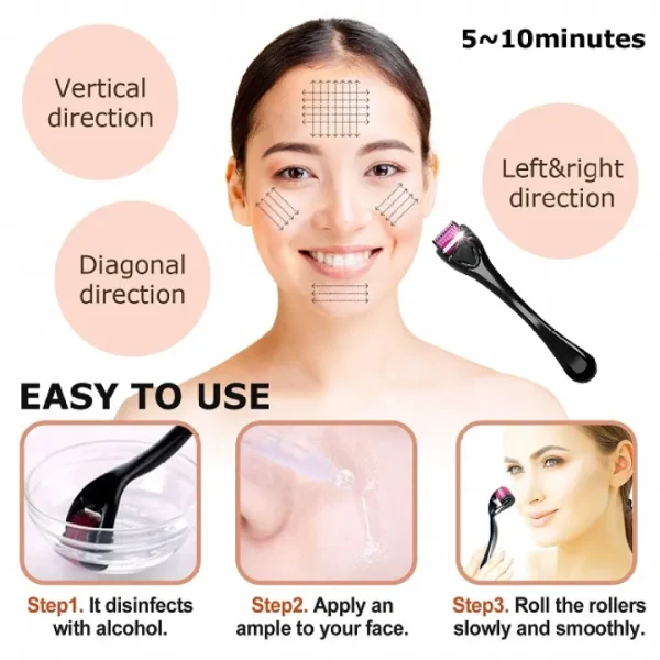 Derma Roller 0.5mm for Hair & Skin Therapy | 540 Titanium Mi
