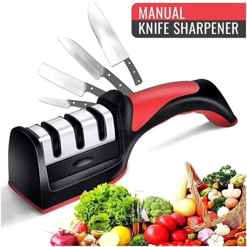 3-in-1 Knife Sharpener Set with Ceramic Peeler | 3-Stage Bla