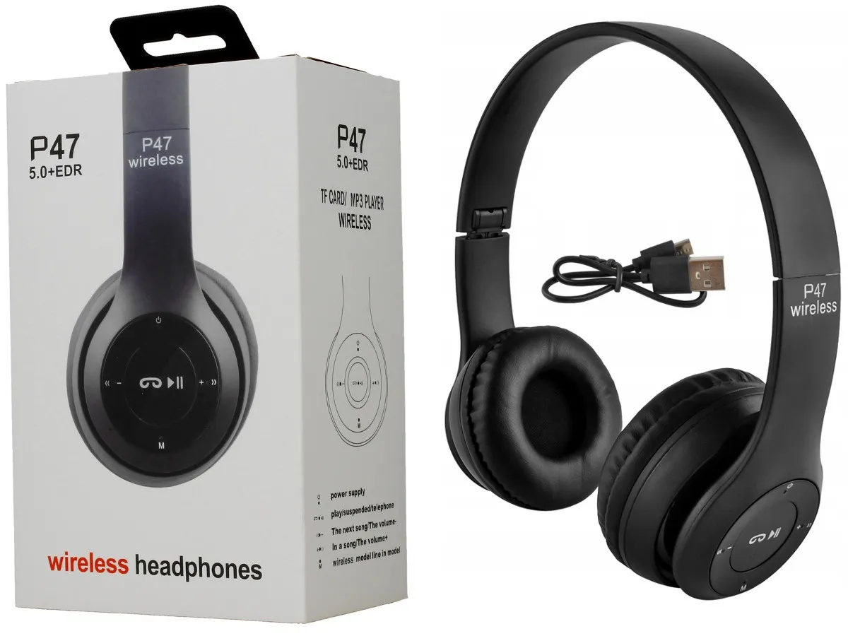 P47 Wireless Headphones | Bluetooth Foldable Headset | Stere
