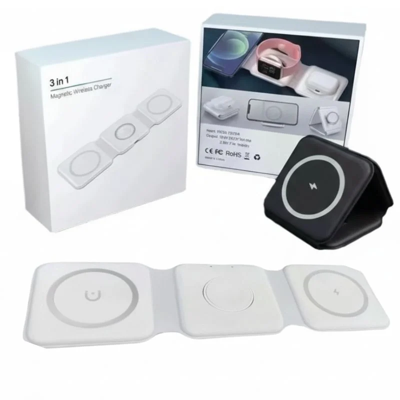 3-in-1 Foldable Magnetic Wireless Charger 15W Charging Stati