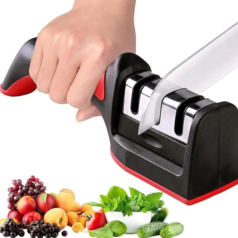 3-in-1 Knife Sharpener Set with Ceramic Peeler | 3-Stage Bla