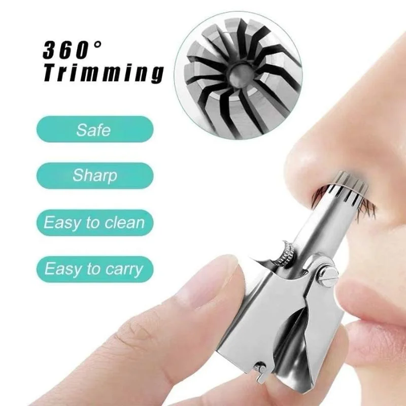 Manual Stainless Steel Nose & Ear Hair Trimmer – Painless, B