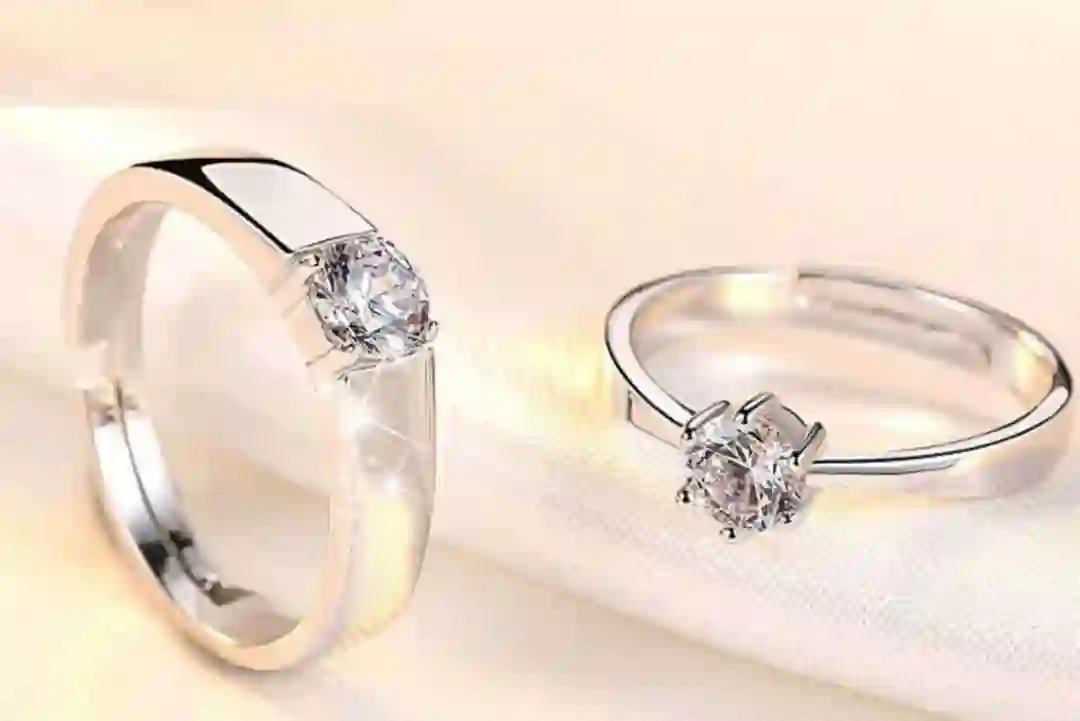 silver plated couple rings