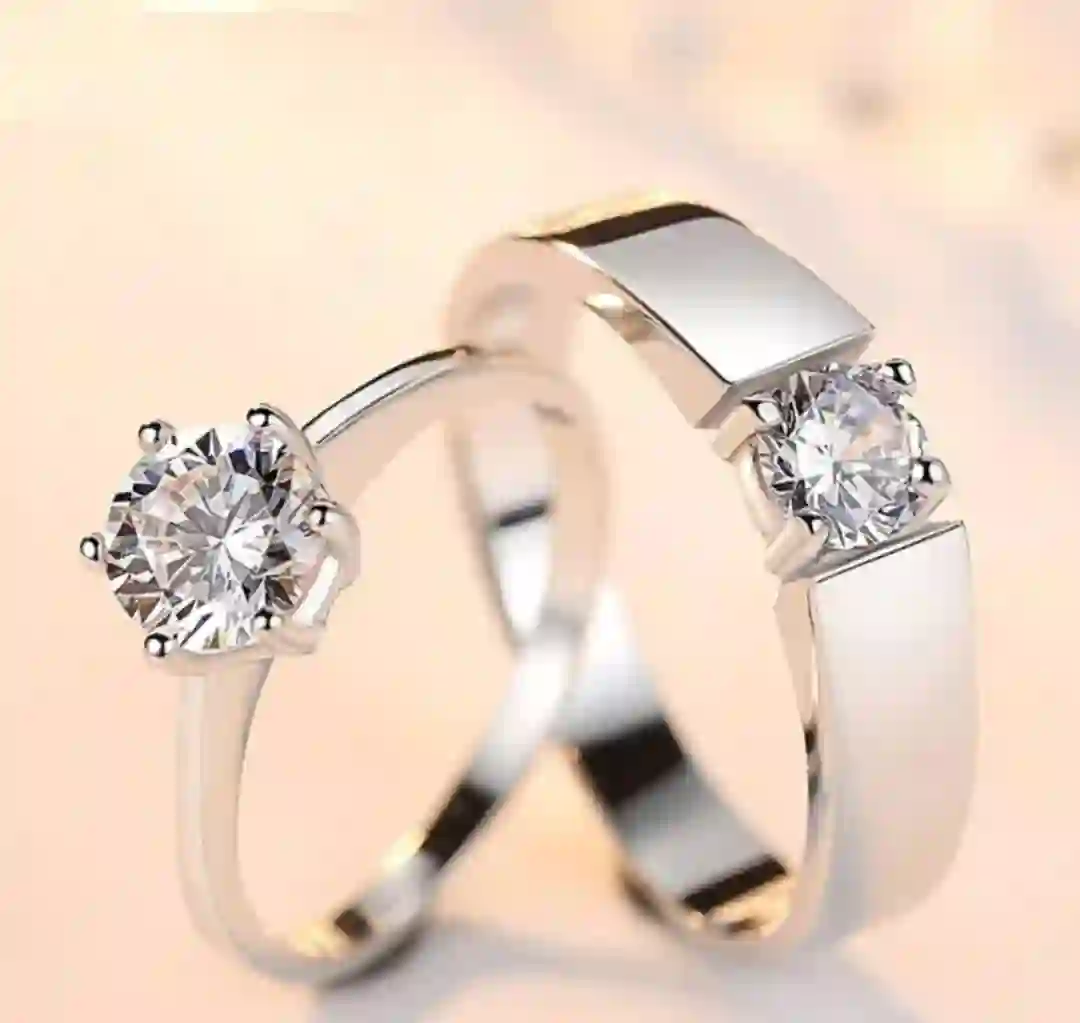 silver plated couple rings