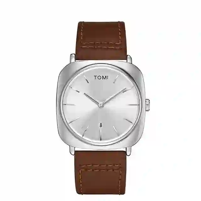 TOMI T-084 Men's Watch Quartz Date Leather Strap