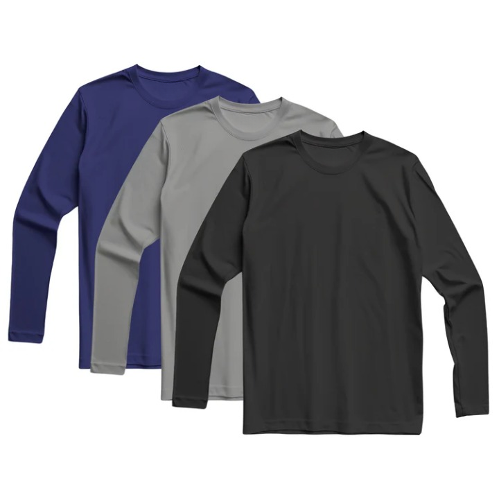 PACK OF 3 LONG SLEEVE CREW NECK
