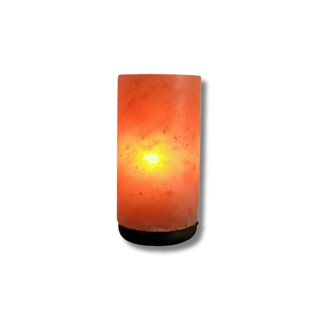 Himalayan Salt Lamp – Cylinder Shape with Wooden Base
