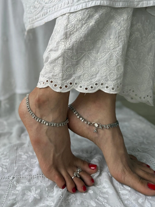 German Silver Minimalistic Anklets