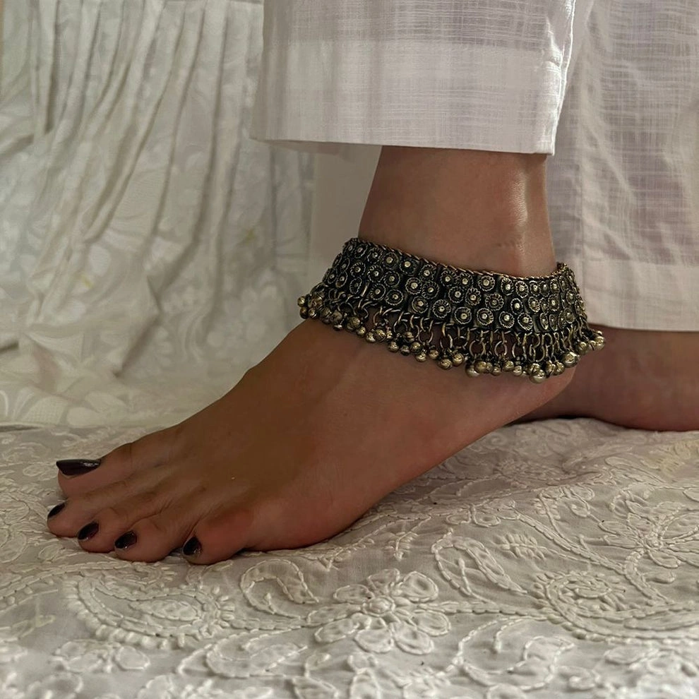Old Afghan Anklet with antique Polish (PAIR)