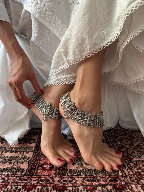 Silver Plated Anklets (pair)