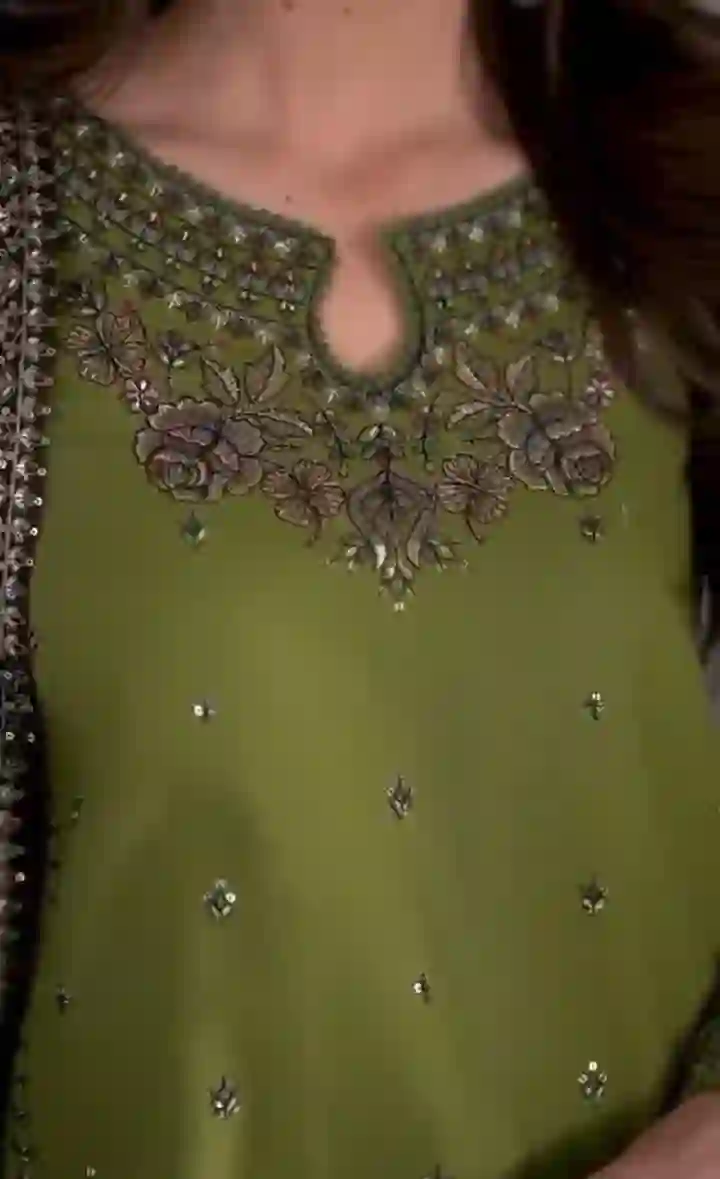 Woman's Stitched Embroidered Linens Suit