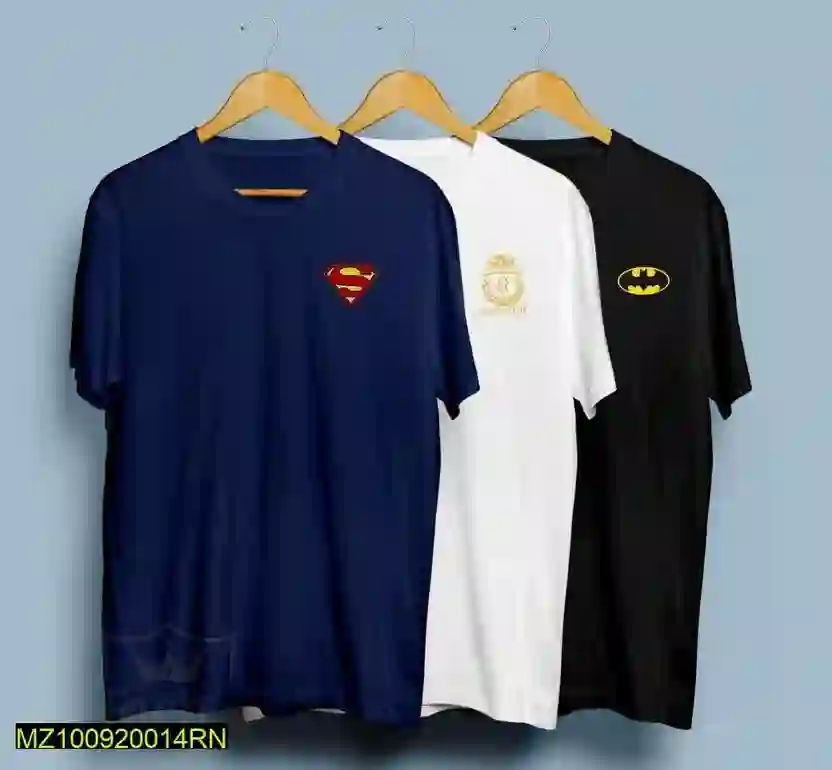 Cotton Jersey Printed Crew Neck T-Shirt-Pack of 3
