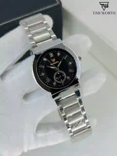 men's quartz  chain strap watch - water 
resistant unique steelness watch