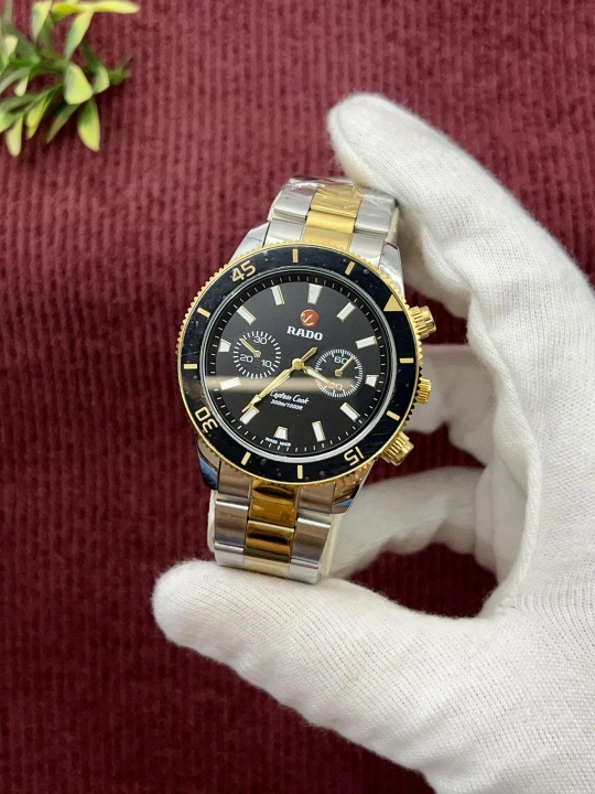 men's chronograph watch with stainless steel chain strap unique watch with water resistance