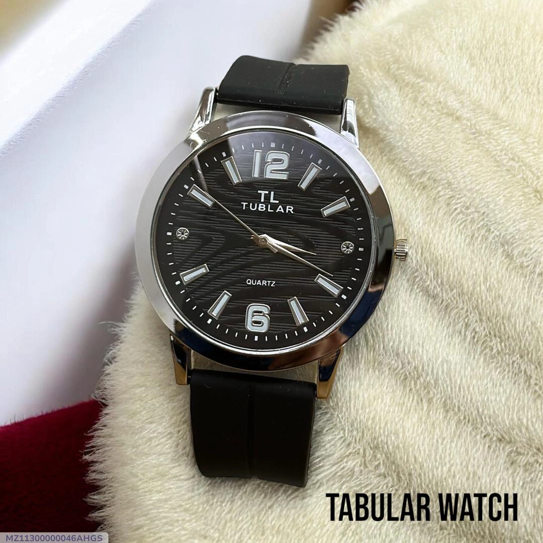men's quartz black silicone watch
unique -water resistance