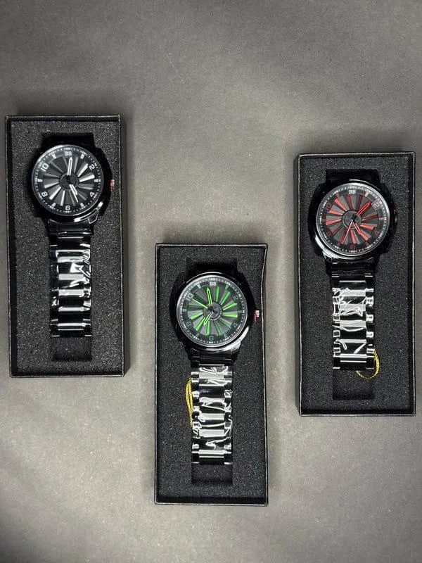 STAINLESS STEEL SPINNING WATCH WITH BOX