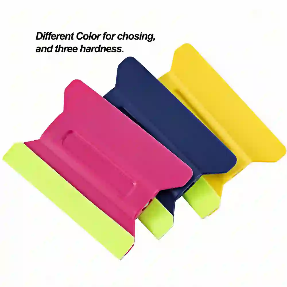 2 Raschietti In Plastica Con Bordo In Feltro 10x7cm – Per Applicazione Pellicola Auto, Vinile, Adesivi - Foto 1
