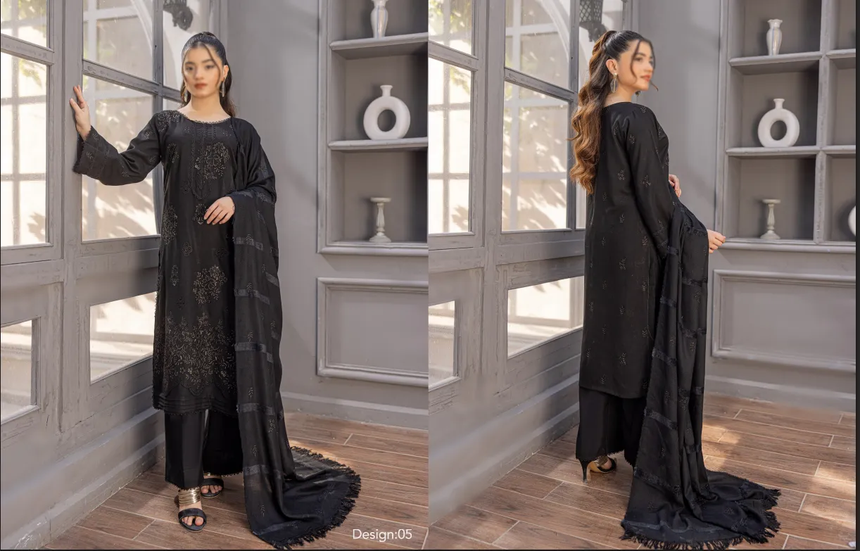 LUXURY DHANAK EMBROIDED WITH  EMBROIDED VELVET WOOLEN SHAWL