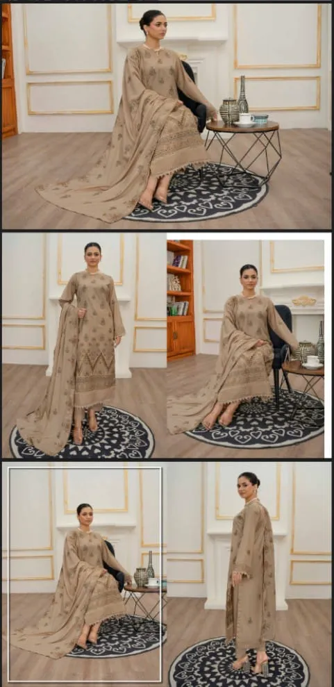 EMBROIDERED PEACH SHIRT WITH EMBROIDERED PEACH DUPATTA