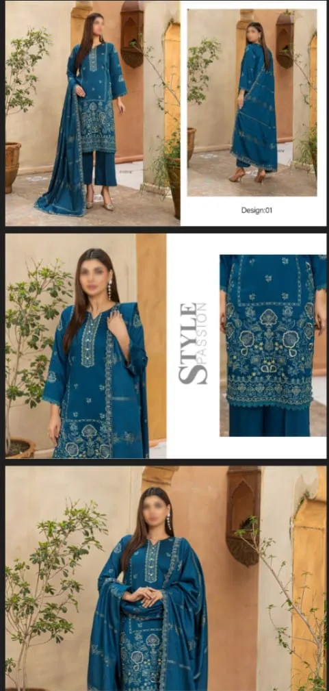 LUXURY  VISCOSE EMBROIDED WITH JACQUARD EMBROIDED DUPATA