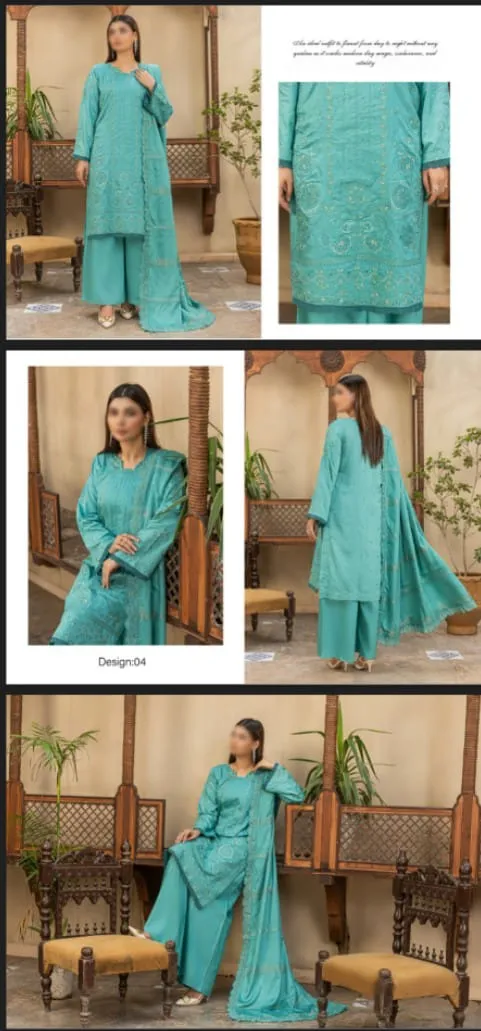 LUXURY  VISCOSE EMBROIDED WITH JACQUARD EMBROIDED DUPATA