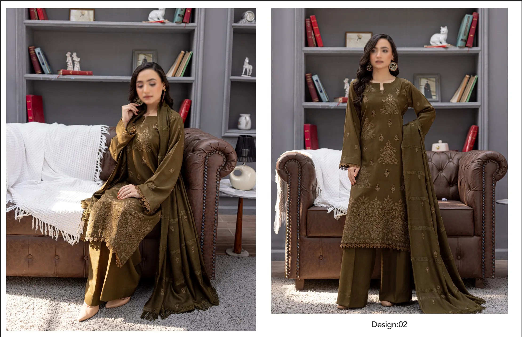 LUXURY DHANAK EMBROIDED WITH  EMBROIDED VELVET WOOLEN SHAWL