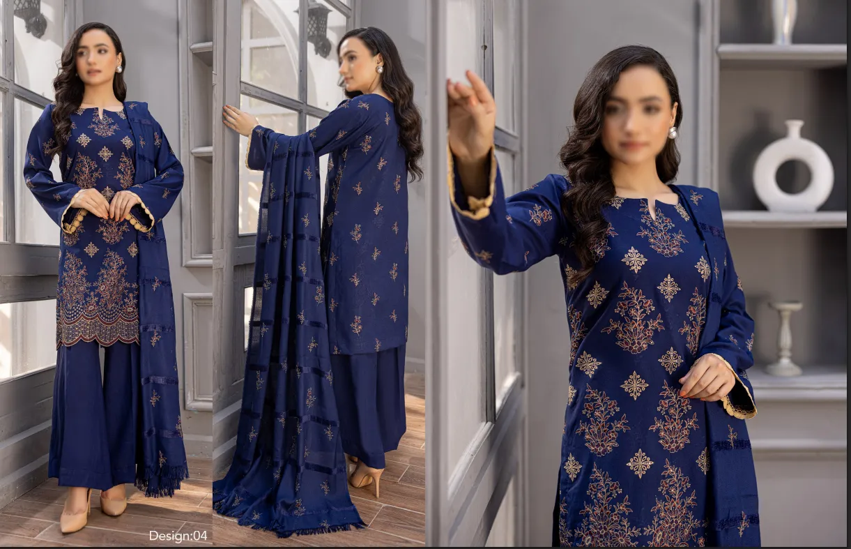 LUXURY DHANAK EMBROIDED WITH  EMBROIDED VELVET WOOLEN SHAWL