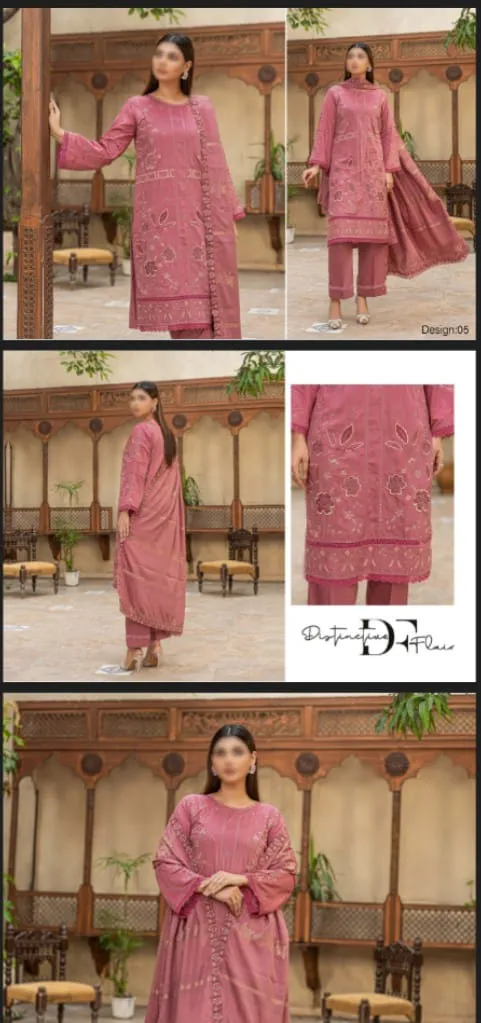 LUXURY  VISCOSE EMBROIDED WITH JACQUARD EMBROIDED DUPATA