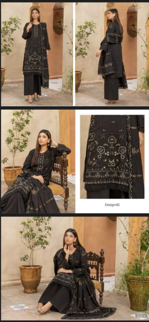 LUXURY  VISCOSE EMBROIDED WITH JACQUARD EMBROIDED DUPATA