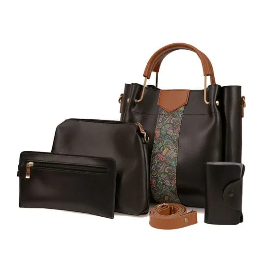 Dark brown set of bags