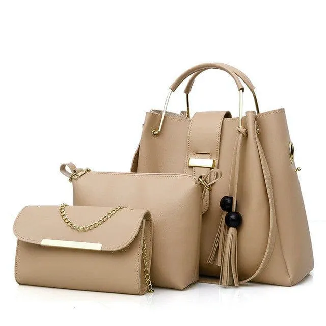 biege colour bag set