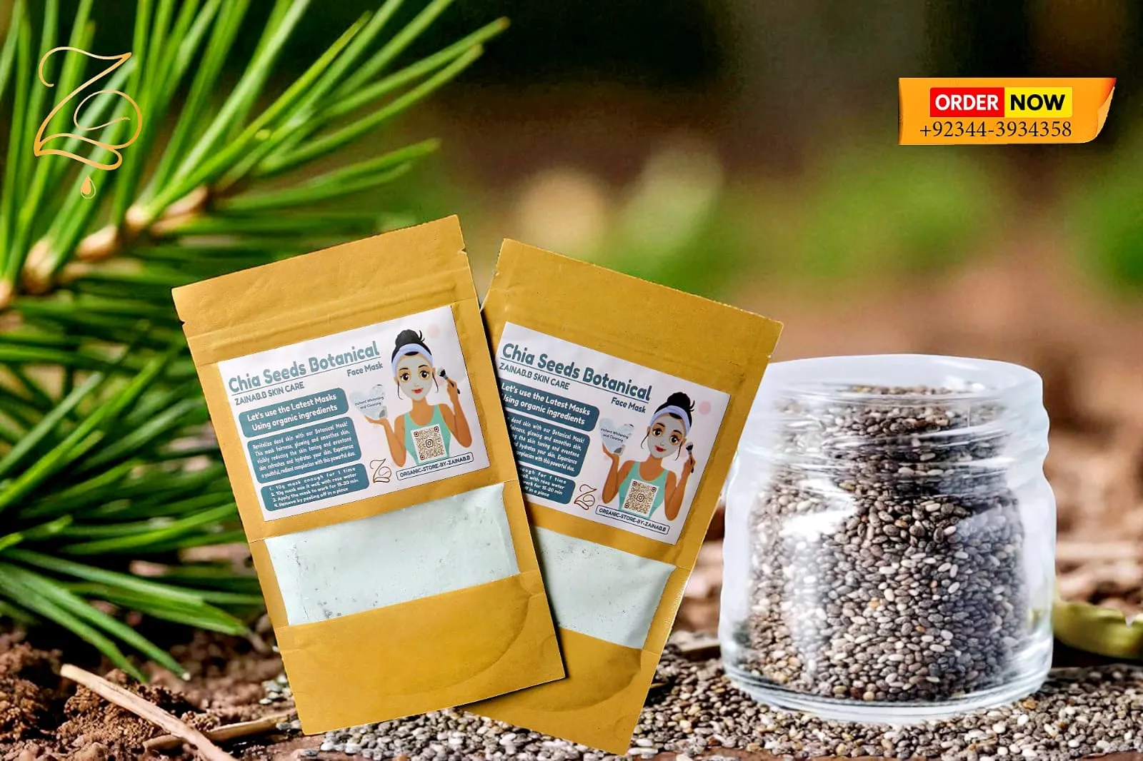 Chia Seeds Botanical Face Mask | Organic Skin Care Solution